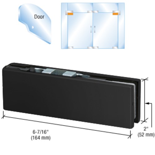 CRL PH21CMBL Matte Black Adjustable European Top Door Patch Fitting