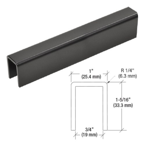 CRL GRL10MBL20 Matte Black 11 Gauge Cap Rail for 1/2