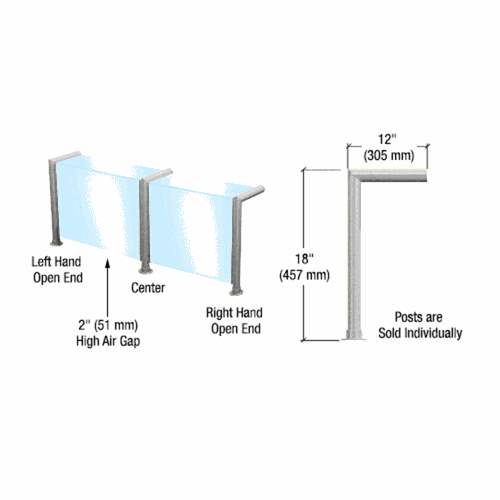 CRL SG5900LH0EBS Elegant Left Hand Open End Sneeze Guard for 3/8