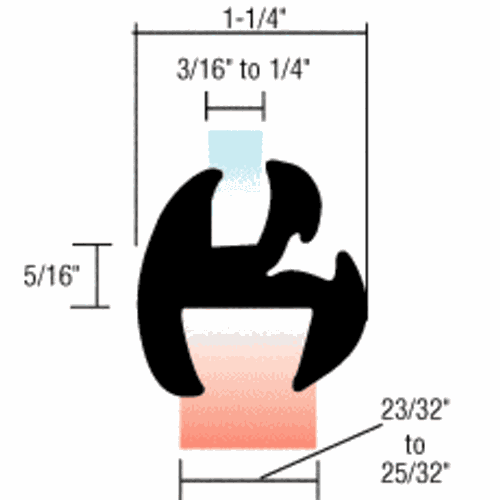 CRL AS1706 Self-Sealing Universal Weatherstrip for 3/16