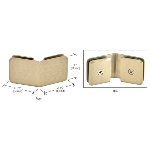 CRL BGC135BBRZ Brushed Bronze Beveled 135 Glass-to-Glass Clamp