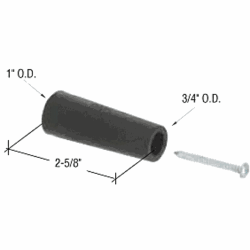 CRL D1569 Black Sliding Glass Door Bumper - 2.625