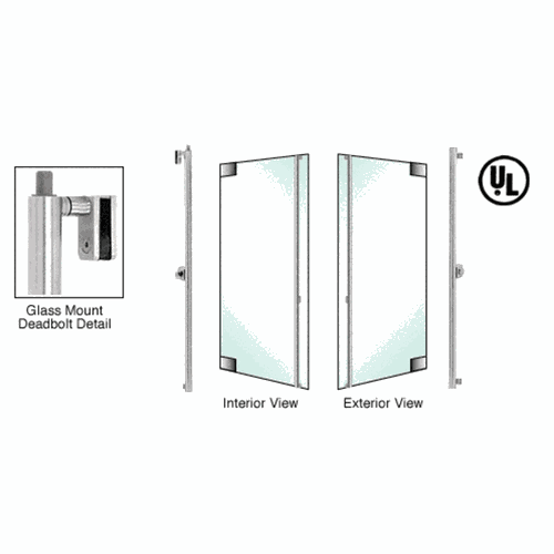 CRL DB130F3G1BS Blumcraft Brushed Stainless Right Hand Reverse Glass Mount Deadbolt Handle