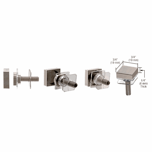 CRL SQSKBN Brushed Nickel Square Washer/Stud Replacement Set