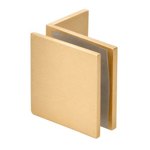 CRL SGC037SB Satin Brass Fixed Panel Square Clamp with Small Leg