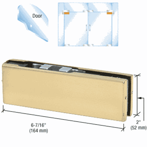 CRL PH20CBR Brass Adjustable North American Top Door Patch Fitting