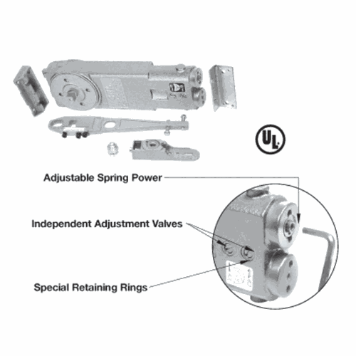 CRL 8762GE 90 No Hold Open Adjustable Concealed Door Closer 