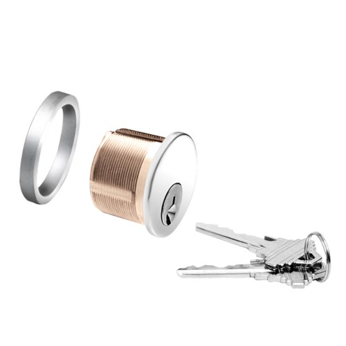 CRL DRA50PS Polished Stainless Keyed Cylinder with Deadlatch for Center Lock