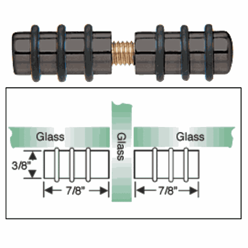 CRL 3109BL Black Double Glass Shelf Support