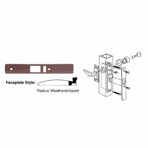 CRL DL2143DU Dark Bronze Radius Weatherstrip Faceplate for DL2140 Deadlatch Locks
