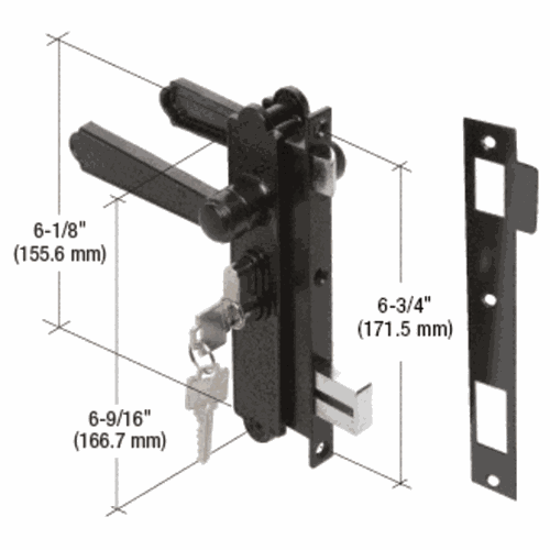 CRL K5092 Black Mortise Lock for Academy Security Screen and Storm Doors