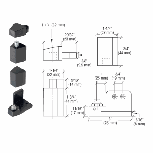 CRL 0P25RHDU Jackson Dark Bronze Right-Hand 3/4