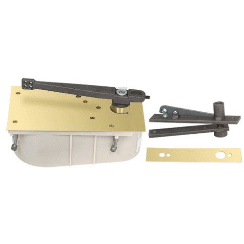 CRL 28105SH0LHPB Rixson Polished Brass 28 Series Left Hand Floor-Mounted Closer Package