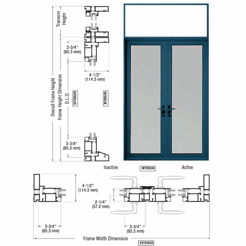 CRL TND92571P0 U.S. Aluminum KYNAR 900 Terrace Swing-Out Door Pair