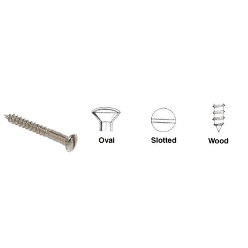 CRL 6X1120HNPWS Nickel Plated Oval Head Wood Screws 6 x 1-1/2