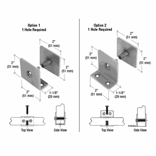 CRL PB001BS Brushed Stainless Bullet-Resistant Barrier U-Clamp System