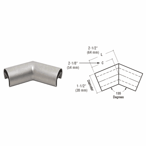 CRL GRRF15H3BS 316 Brushed Stainless Steel 1.5