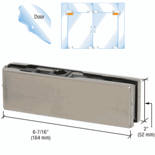 CRL PH21ABS Brushed Stainless European Top Door Patch Fitting with 1NT303 Insert