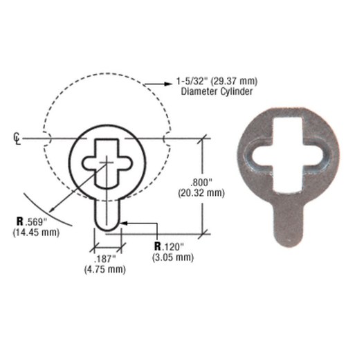 CRL DRACAM AR MS Mortise Cylinder Cam