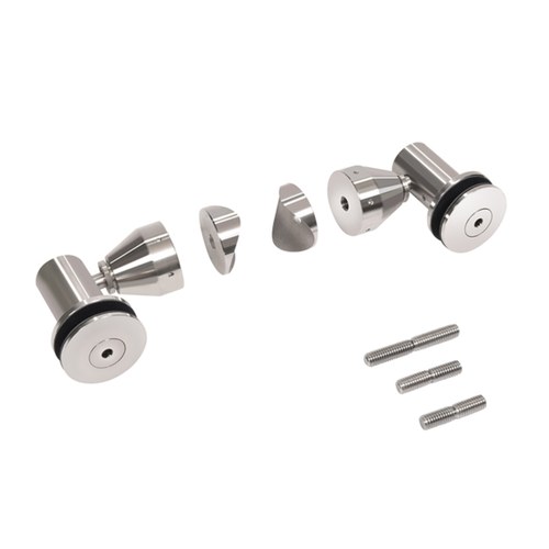 CRL RB50SPS Polished Stainless Double Arm Swivel Fitting Set for 1/2