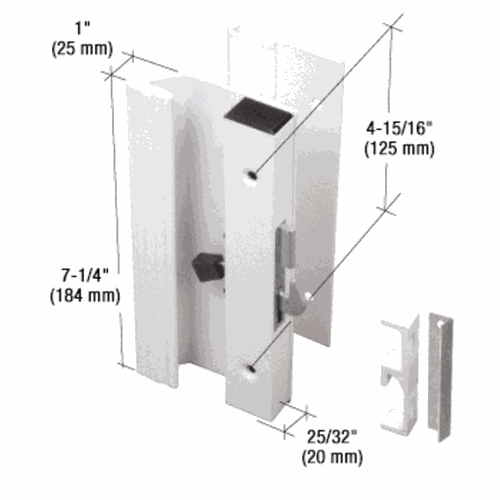 CRL C1191 Low Profile White Surface Mount Handle, 4-15/16