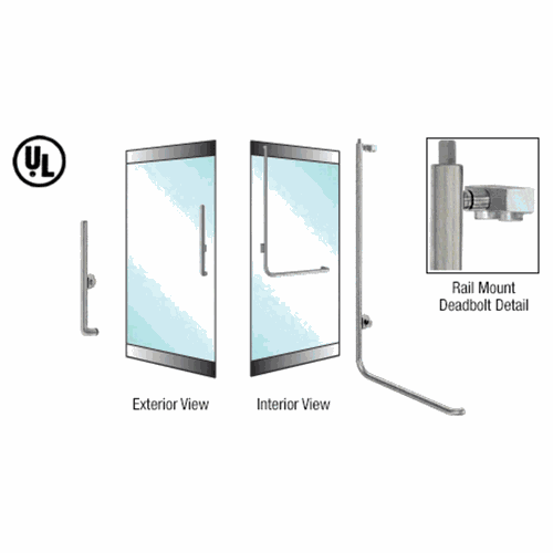 CRL DB100H4R1BS Blumcraft Brushed Stainless Left Hand Reverse Rail Deadbolt Handle
