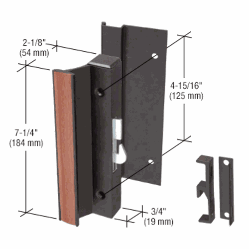 CRL C1003 Black High Profile Hook-Style Surface Mount Handle, 4-15/16