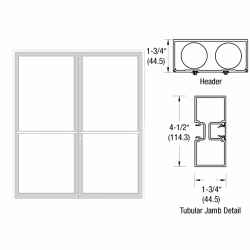 CRL FR42752 U.S. Aluminum Custom Bone White KYNAR 450 Tubular Center Hung Frame (2F)