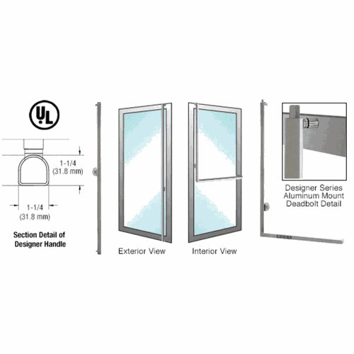 CRL DDB100F4AKBS Blumcraft Brushed Stainless Left Hand Keyed Access D-Shape Handle