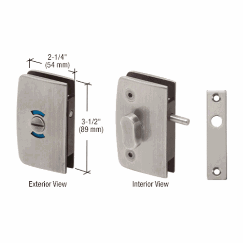 CRL 700CBN Brushed Nickel Glass Swing Door Lock with Indicator for 5/16