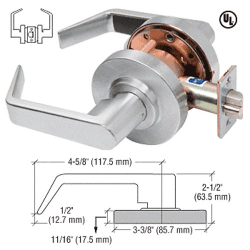 CRL D25PASSBN Brushed Nickel Grade 2 Passage Lever Lockset