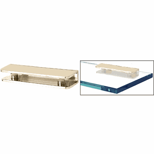 CRL FA11BR Polished Brass Rectangular Shower Shelf Clamp