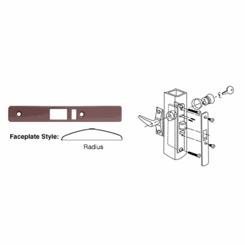 CRL DL2142DU Dark Bronze Radius Faceplate for DL2140 Deadlatch Locks