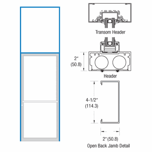 CRL 0B91722 U.S. Aluminum Dark Bronze/Black Anodized Class 1 Size 451 Transom Door Frame