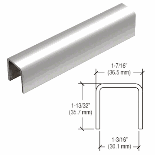 CRL L10PS 316 Polished Stainless U-Channel Cap for 21.52mm Glass, 3m Long