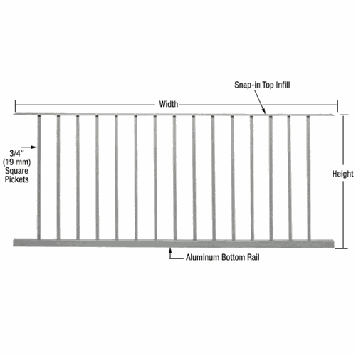 CRL P7248S Metallic Silver Picket Panel 72