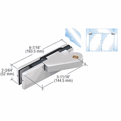 CRL 0PF20LPS Polished Stainless Left Offset Top Door Patch Fitting
