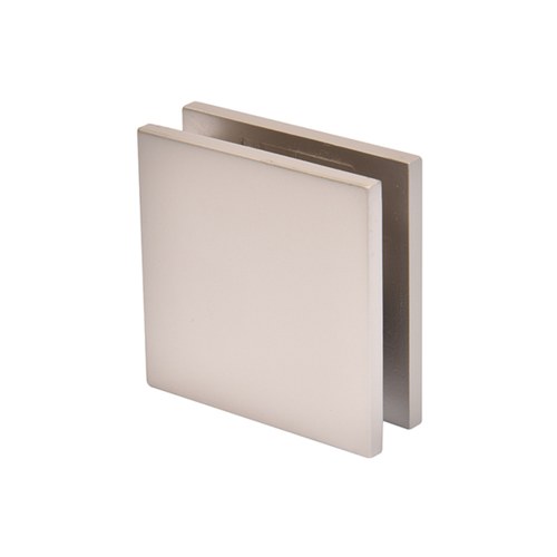 CRL SGCU1SN Satin Nickel Square Notch-in-Glass Fixed Panel U-Clamp