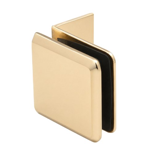 CRL BGC037BR Polished Brass Beveled Clamp with Small Leg for Fixed Panels