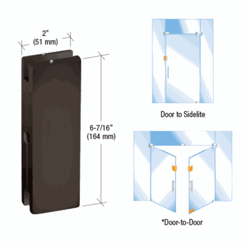 CRL AMR206DU Dark Bronze AMR Series Sidelite/Glass Door Keeper