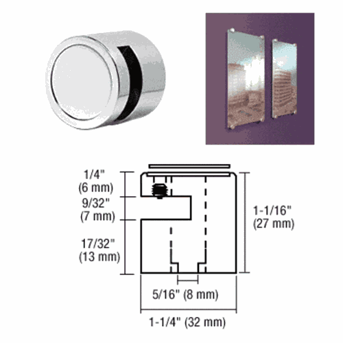 CRL EG14CH Chrome Edge Grip for 1/4