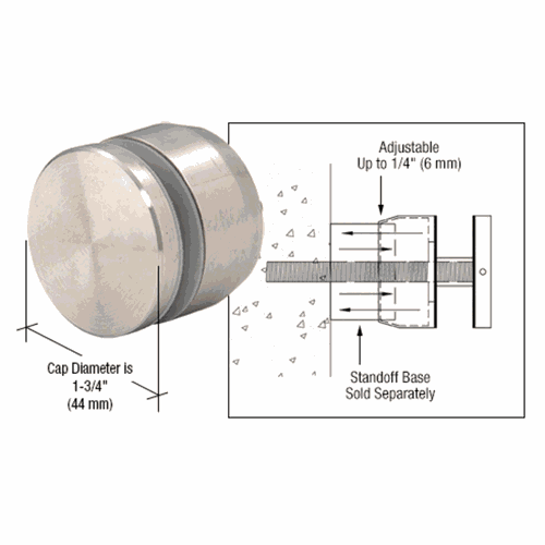 CRL ADJCAP112BS 316 Brushed Stainless Adjustable Standoff Cap for 1.5