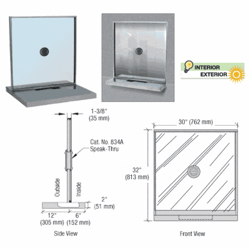 CRL SCW103N Satin Anodized Cashier Window Unit