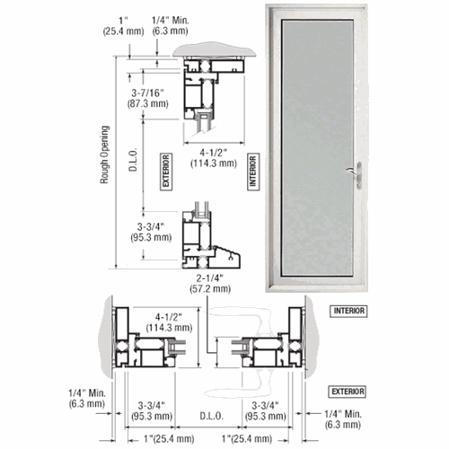 CRL TD91552R0 U.S. Aluminum KYNAR 900 White Terrace Door, Right Swing Out