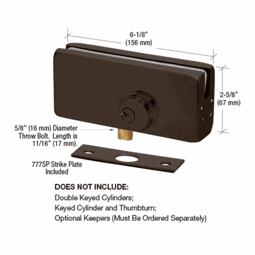 CRL AMR215DU Black Bronze AMR215 Patch Lock