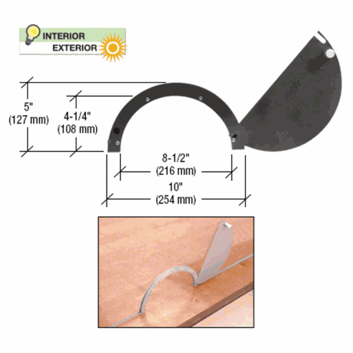 CRL 723DU Duranodic Bronze Anodized Semicircular Ticket Window, 8.5