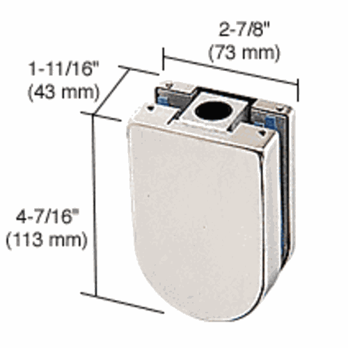 CRL PTH22PS PTH Series Polished Stainless Steel Top Door Patch Fitting