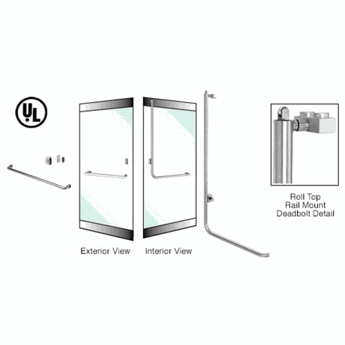 CRL DBR100A4R1BS Blumcraft Brushed Stainless Left Hand Reverse Roll Top Rail Deadbolt Handle