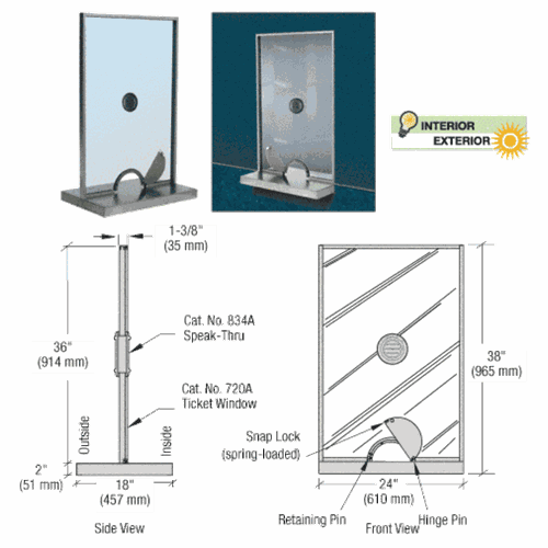 CRL SCW102N Satin Anodized Ticket Window Unit