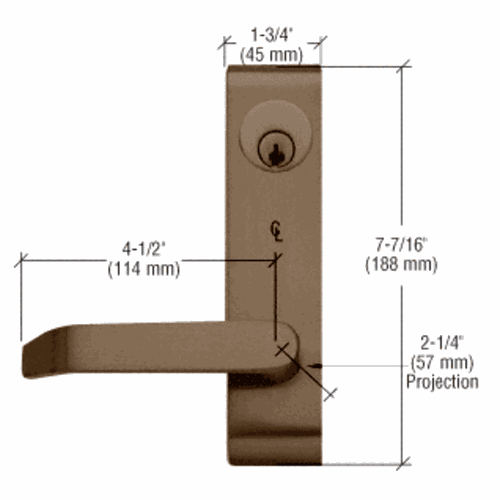 CRL 8500LV02313 Jackson 8500 Dark Bronze Locking Flat Lever Trim